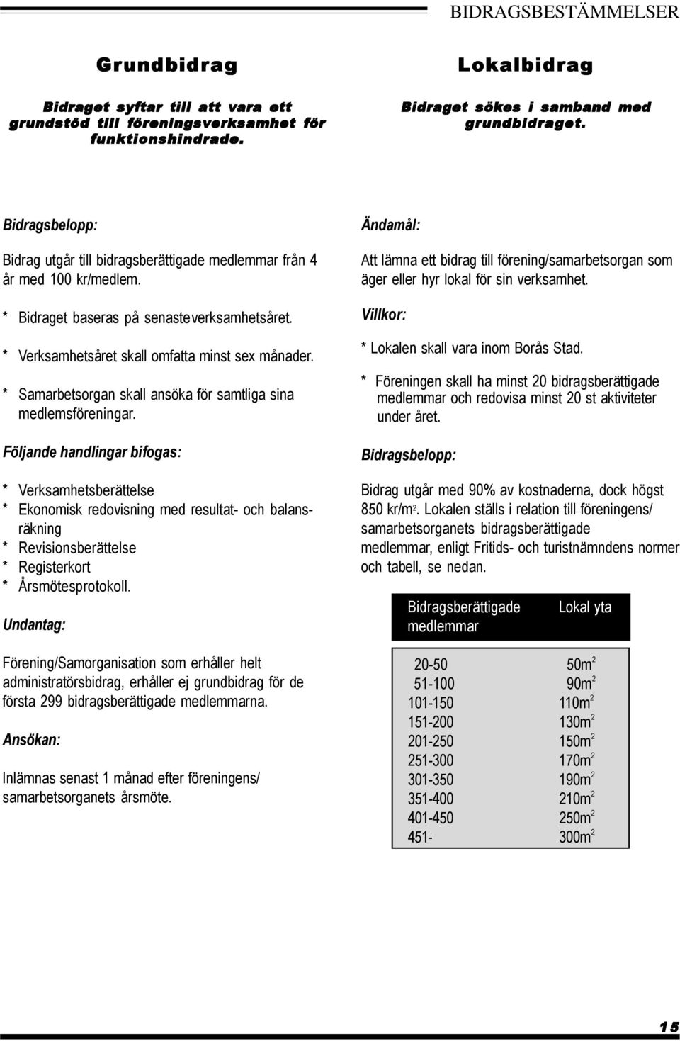 * Samarbetsorgan skall ansöka för samtliga sina medlemsföreningar.