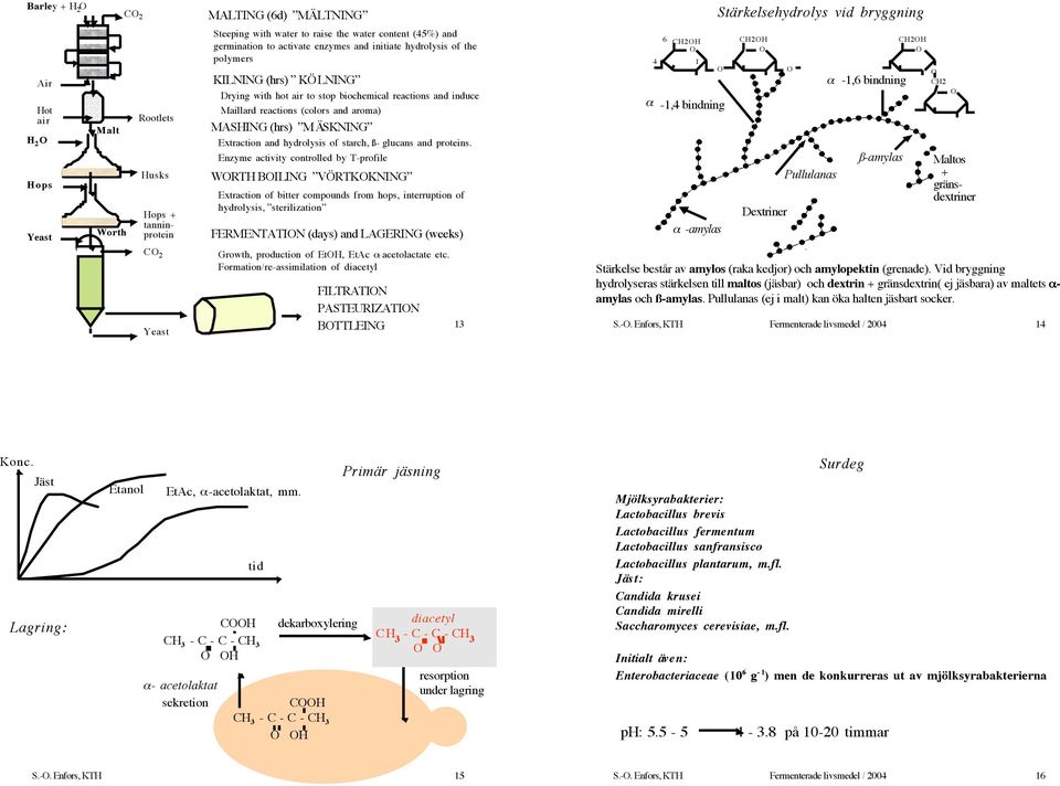 Extraction and hydrolysis of starch, ß- glucans and proteins.