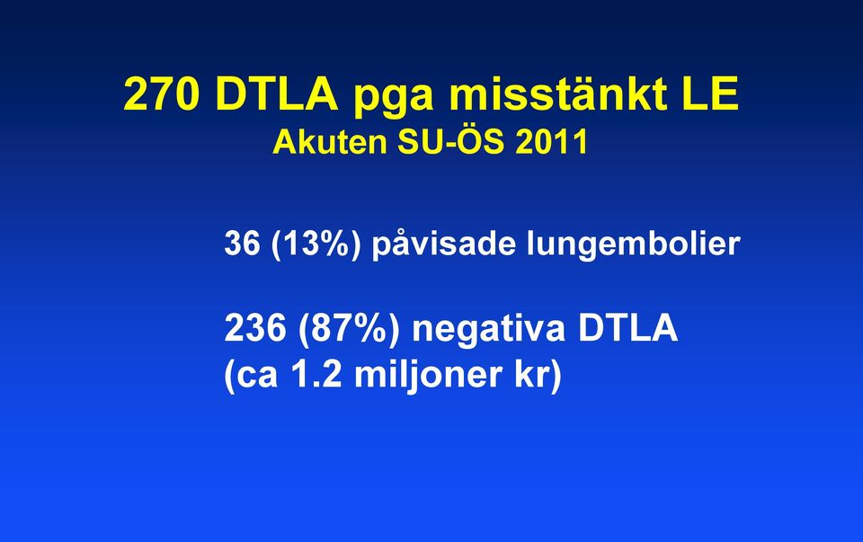 påvisade lungembolier 236