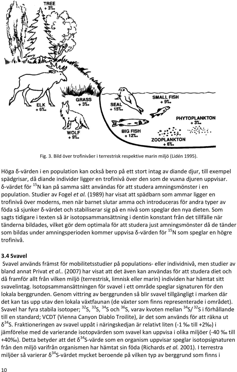 δ- värdet för 15 N kan på samma sätt användas för att studera amningsmönster i en population. Studier av Fogel et al.