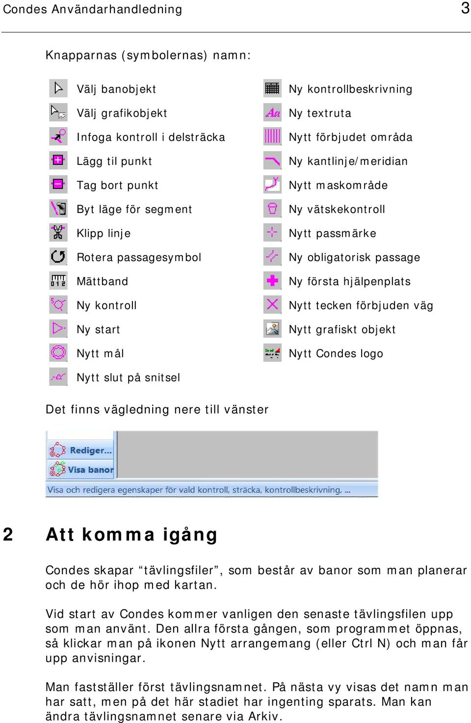 passage Ny första hjälpenplats Nytt tecken förbjuden väg Nytt grafiskt objekt Nytt Condes logo Nytt slut på snitsel Det finns vägledning nere till vänster 2 Att komma igång Condes skapar