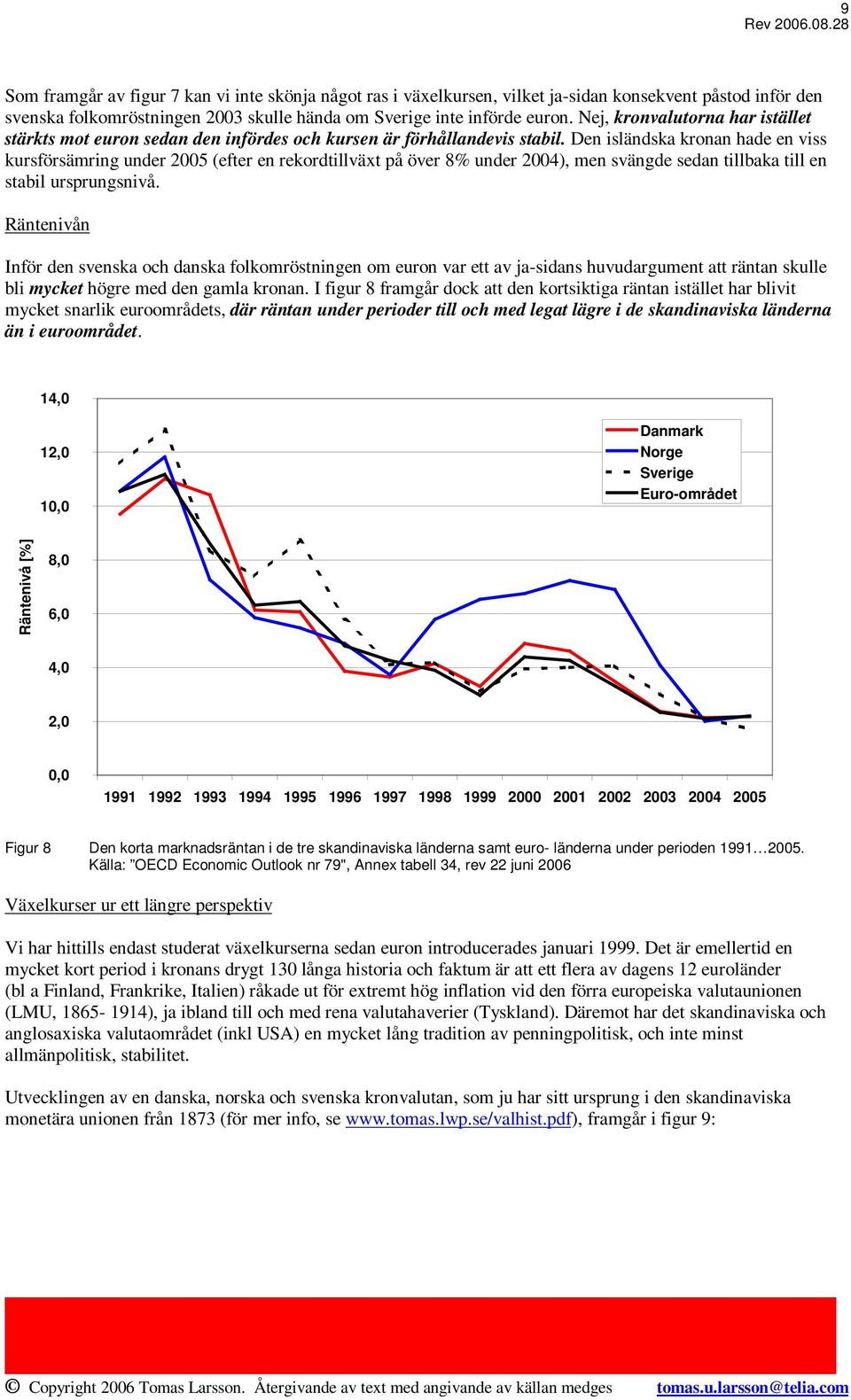 Den isländska kronan hade en viss kursförsämring under 2005 (efter en rekordtillväxt på över 8% under 2004), men svängde sedan tillbaka till en stabil ursprungsnivå.