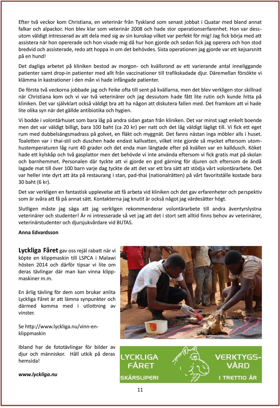 Jag fick börja med att assistera när hon opererade och hon visade mig då hur hon gjorde och sedan fick jag operera och hon stod bredvid och assisterade, redo att hoppa in om det behövdes.