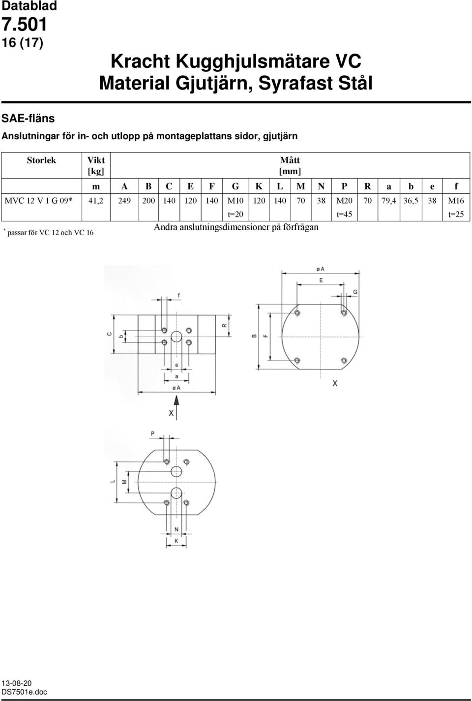 MVC 12 V 1 G 09* 41,2 249 200 140 120 140 M10 t=20 120 140 70 38 M20 t=45 70 79,4