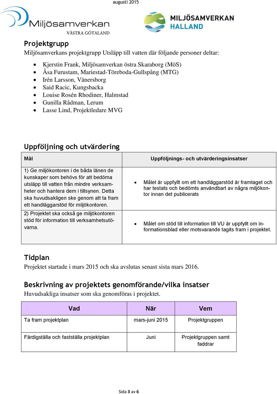 kunskaper som behövs för att bedöma utsläpp till vatten från mindre verksamheter och hantera dem i tillsynen. Detta ska huvudsakligen ske genom att ta fram ett handläggarstöd för miljökontoren.