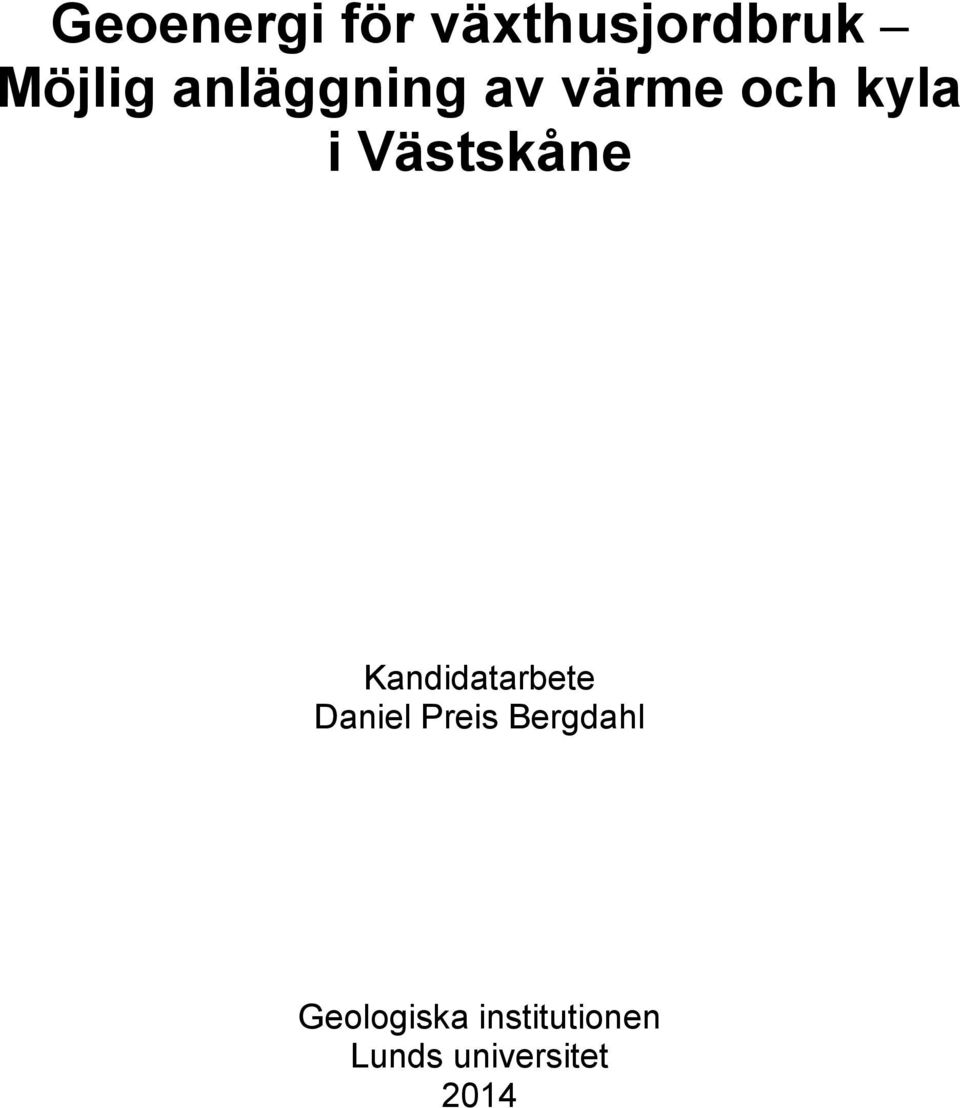 Kandidatarbete Daniel Preis Bergdahl