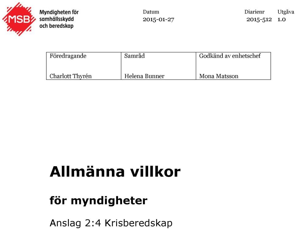Bunner Mona Matsson Allmänna