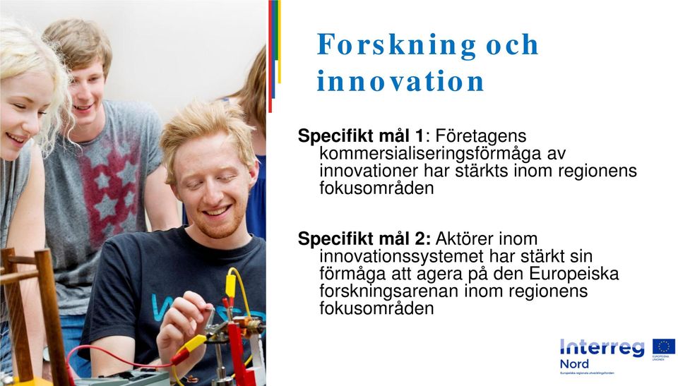 fokusområden Specifikt mål 2: Aktörer inom innovationssystemet har