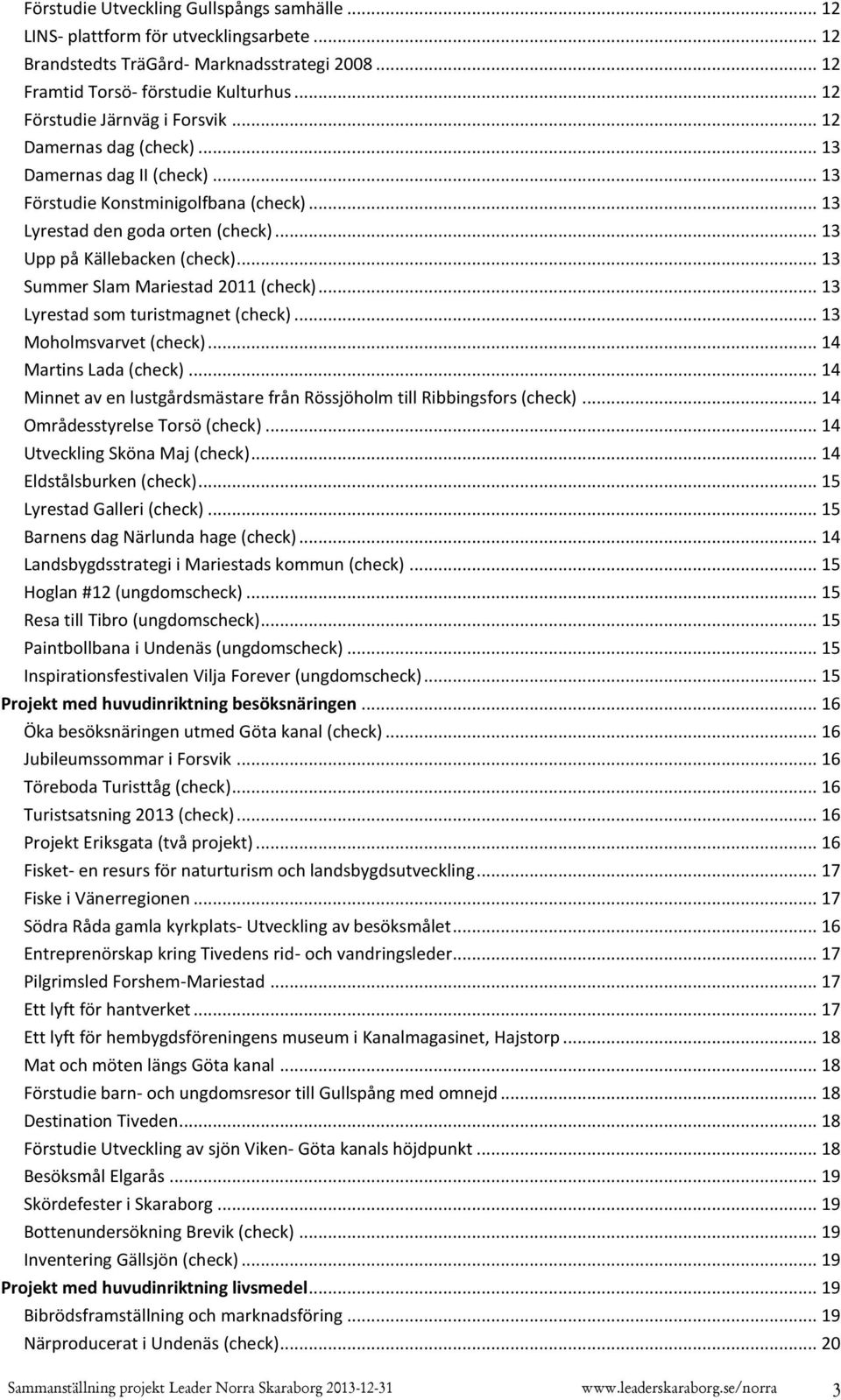 .. 13 Upp på Källebacken (check)... 13 Summer Slam Mariestad 2011 (check)... 13 Lyrestad som turistmagnet (check)... 13 Moholmsvarvet (check)... 14 Martins Lada (check).