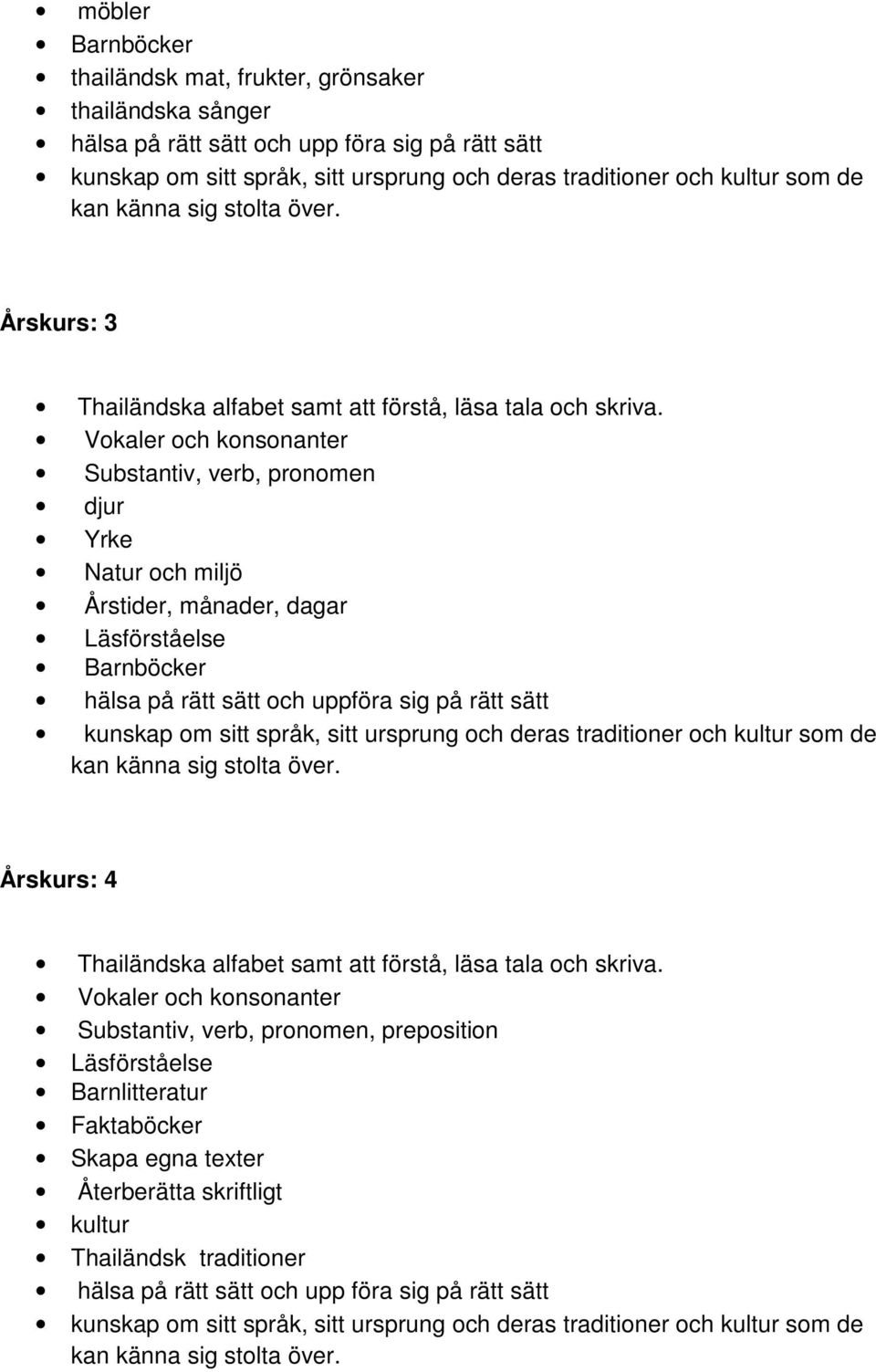 Substantiv, verb, pronomen Yrke Årstider, månader, dagar hälsa på rätt sätt och uppföra sig på