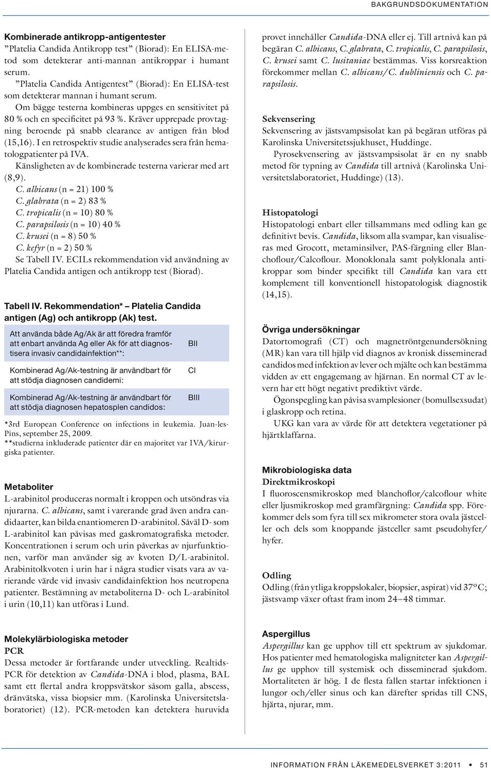 Kräver upprepade provtagning beroende på snabb clearance av antigen från blod (15,16). I en retrospektiv studie analyserades sera från hematologpatienter på IVA.