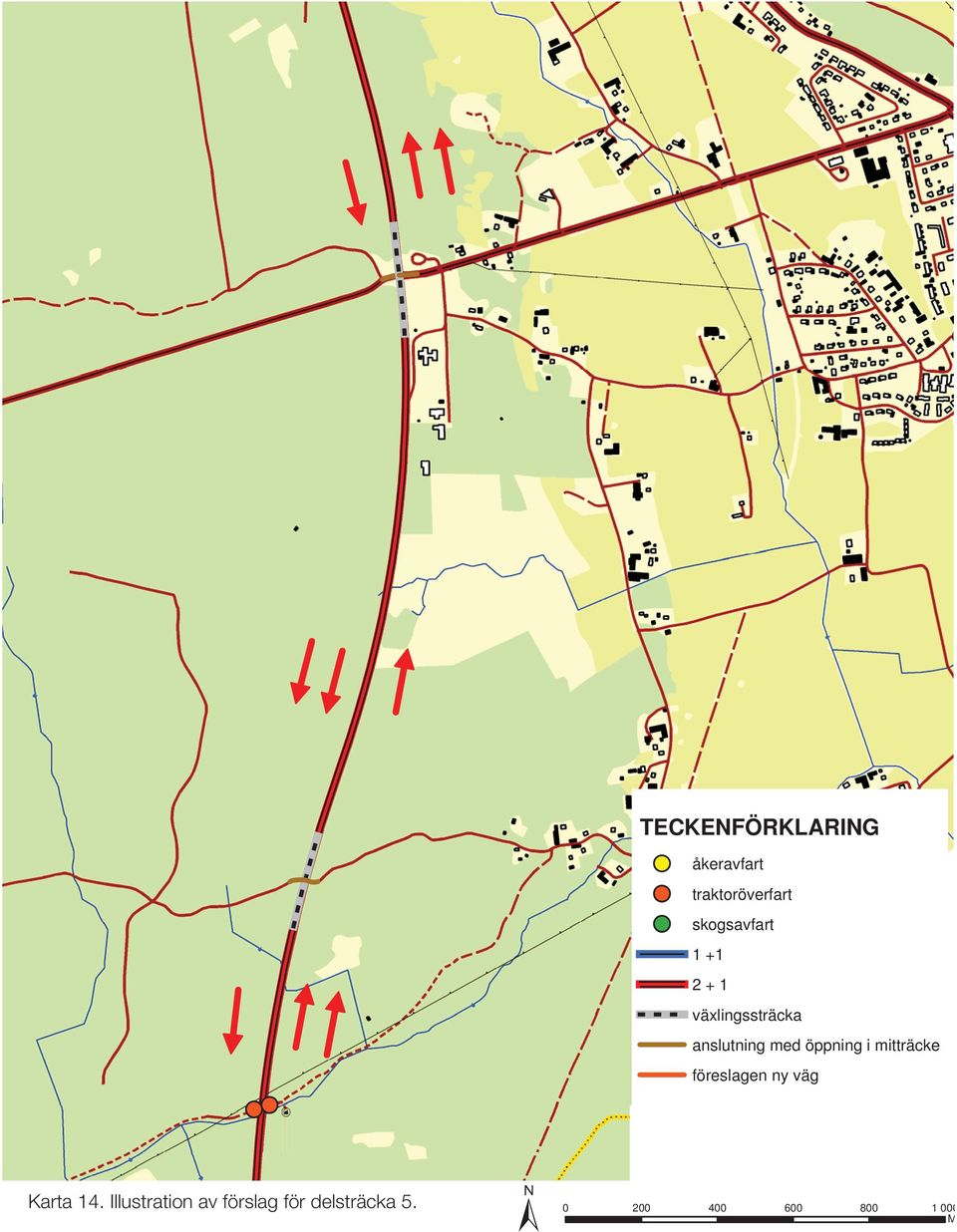 mitträcke föreslagen ny väg Karta 14.