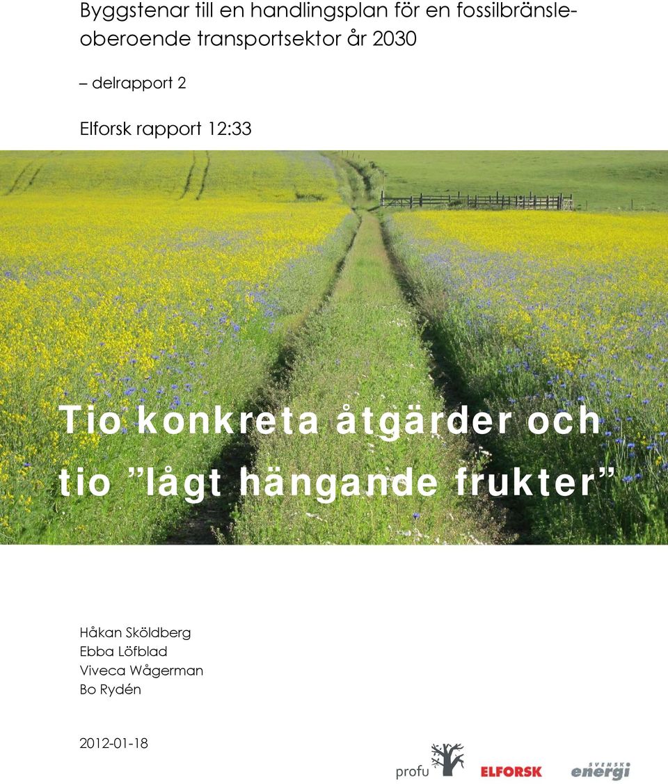 Elforsk rapport 12:33 Tio konkreta åtgärder och tio lågt