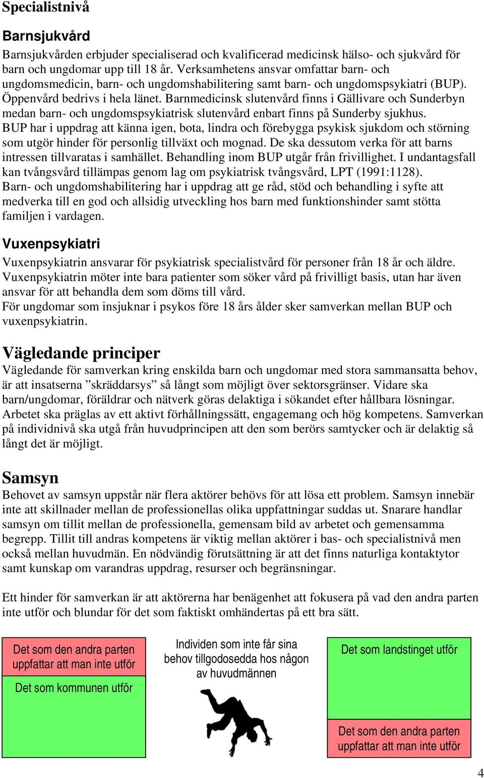 Barnmedicinsk slutenvård finns i Gällivare och Sunderbyn medan barn- och ungdomspsykiatrisk slutenvård enbart finns på Sunderby sjukhus.