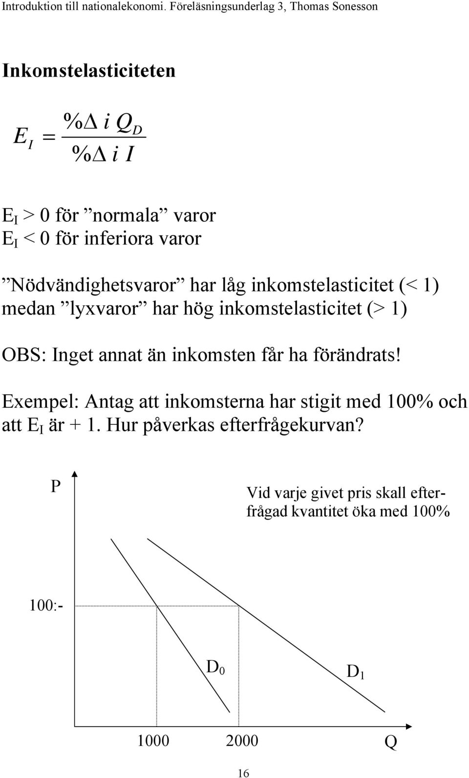 Inget annat än inkomsten får ha förändrats!