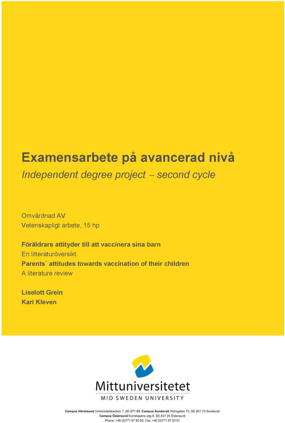 vaccinera sina barn En litteraturöversikt.