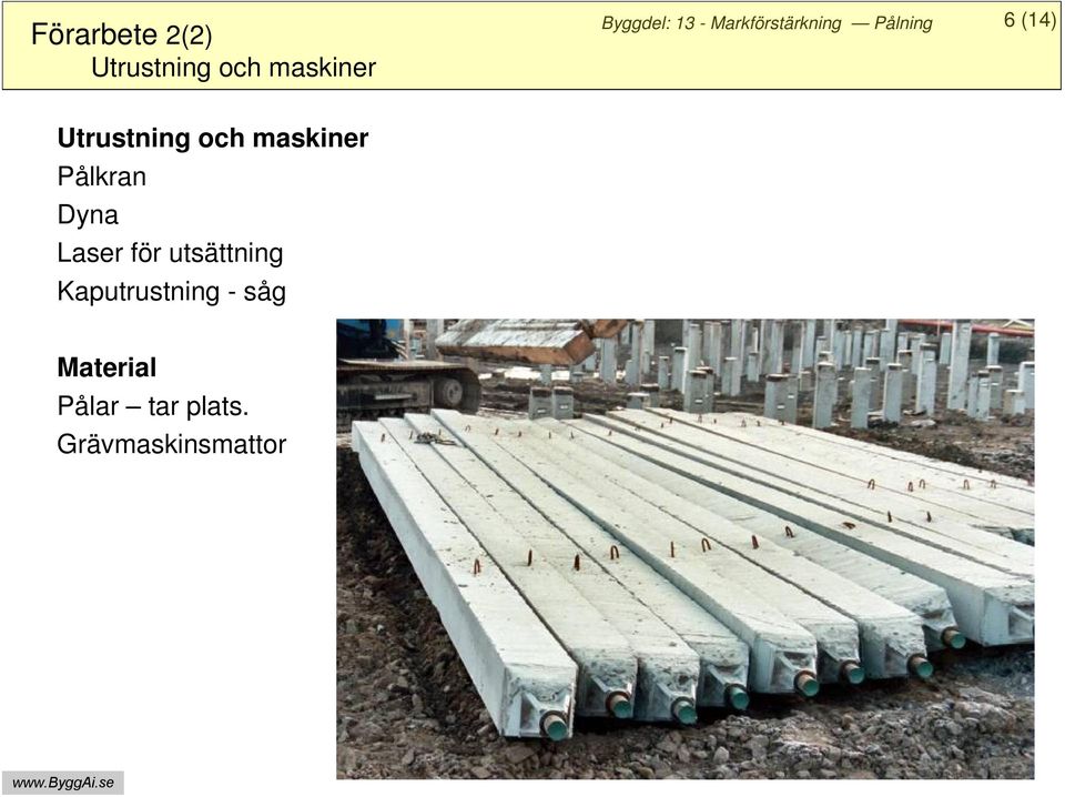 maskiner Pålkran Dyna Laser för utsättning