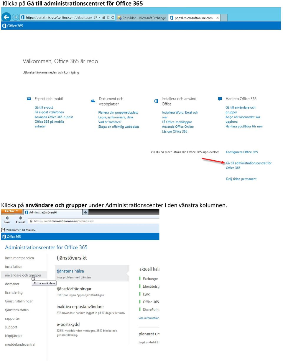 365 Klicka på användare och