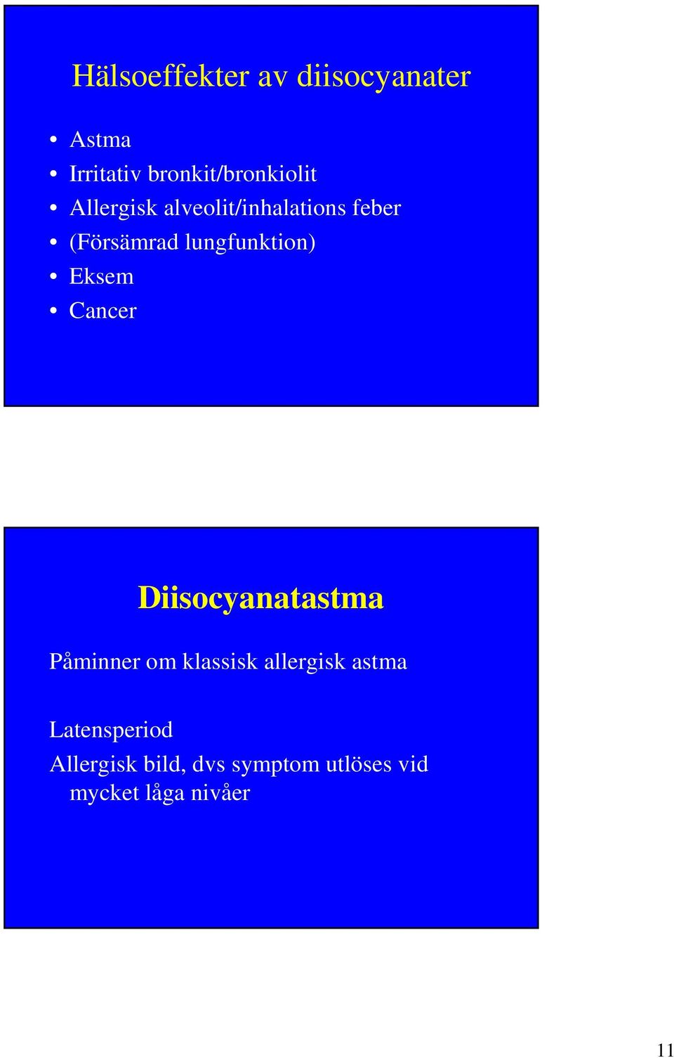 Cancer Diisocyanatastma Påminner om klassisk allergisk astma