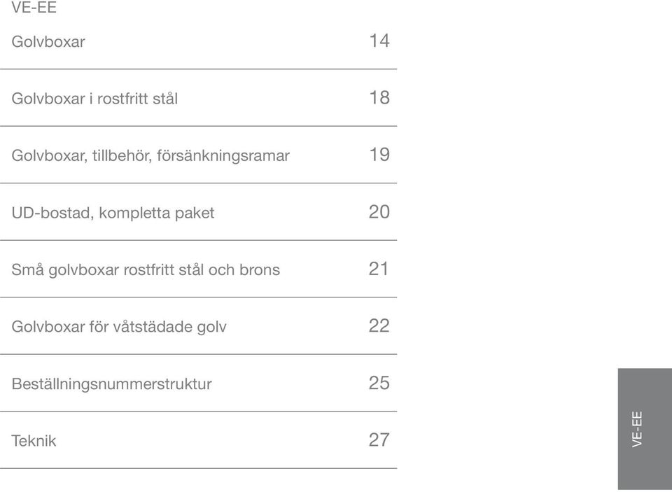 paket 20 Små golvboxar rostfritt stål och brons 21