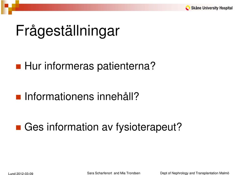 Informationens innehåll?