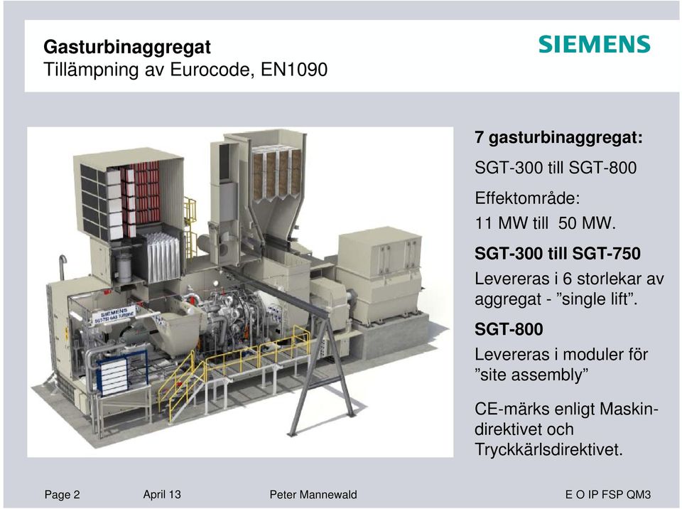 SGT-300 till SGT-750 Levereras i 6 storlekar av aggregat - single lift.