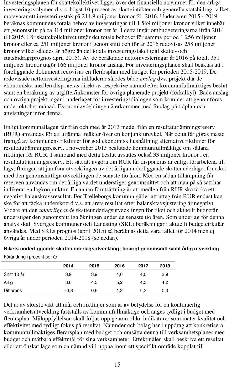 I detta ingår ombudgeteringarna ifrån 2014 till 2015.