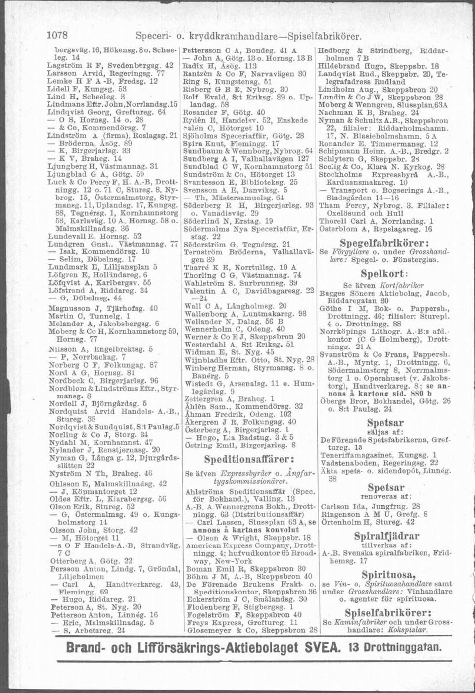 12 Ring S, Kiingstensg. 51 legrafadress Rudland Lidell F, Kungsg. 53 Risberg G B E Nybrog. 30 Lindholm Aug., Skeppsbron 20. Lind H, Scheeleg. 3, Rolf Evald, 9:; Eriksg. 89 o. Up-!