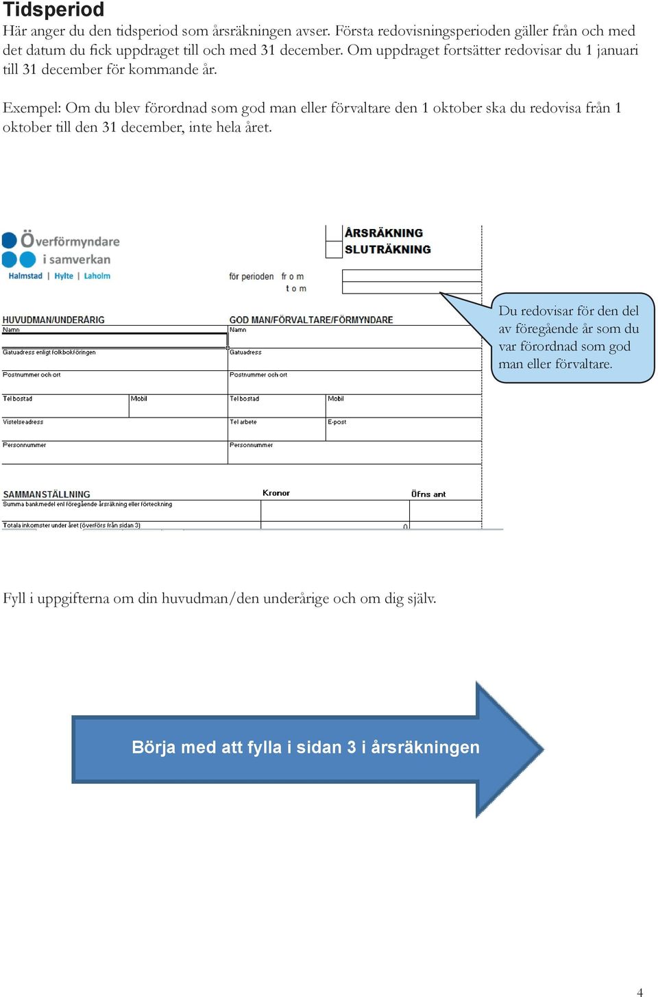 Om uppdraget fortsätter redovisar du 1 januari till 31 december för kommande år.