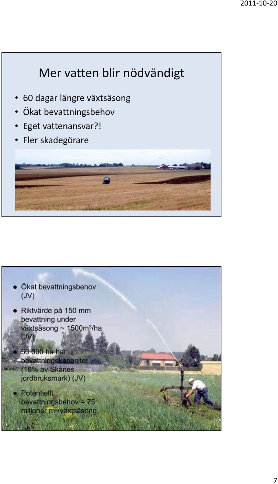 Ökat bevattningsbehov Eget