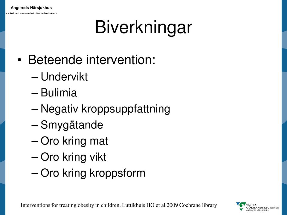 kring vikt Oro kring kroppsform Interventions for