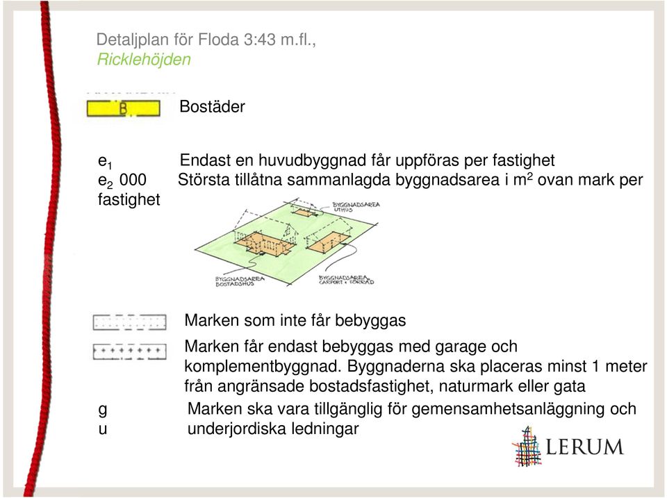 bebyggas med garage och komplementbyggnad.