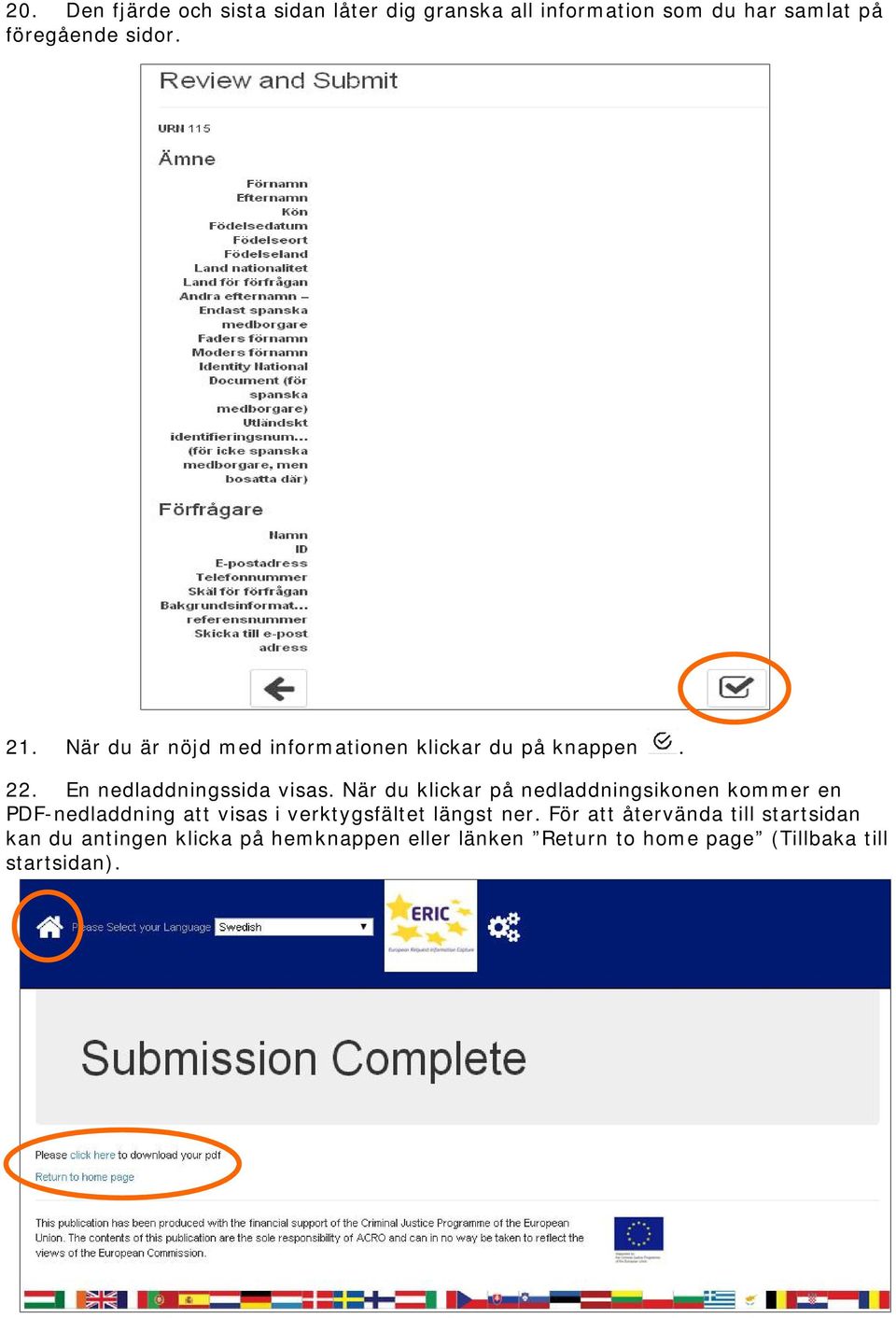 När du klickar på nedladdningsikonen kommer en PDF-nedladdning att visas i verktygsfältet längst ner.