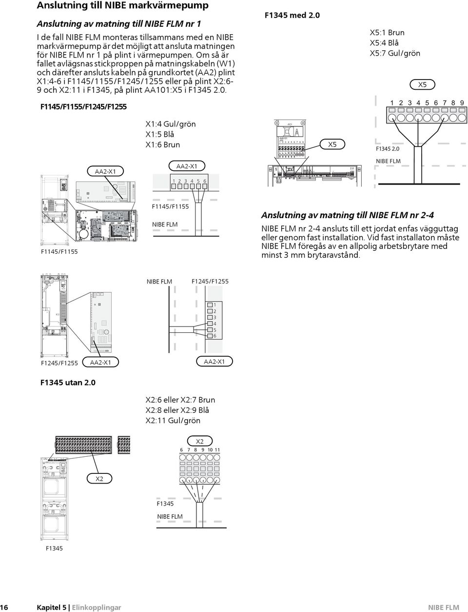 17 18 -BT1 -BT50 -BT25 -BT6 AUX 1 AUX 2 AUX 3 -BT7 -BT71 -AA3 -AA3 -X22 -AA3 -X23 2 -X20 -X21 1 3 123 -EP14 -EP15 -BF1 Anslutning till NIBE markvärmepump Anslutning av matning till nr 1 I de fall