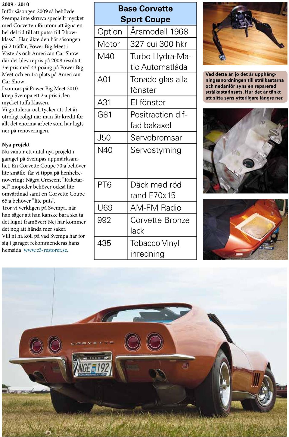 3:e pris med 43 poäng på Power Big Meet och en 1:a plats på American Car Show. I somras på Power Big Meet 2010 knep Svempa ett 2:a pris i den mycket tuffa klassen.