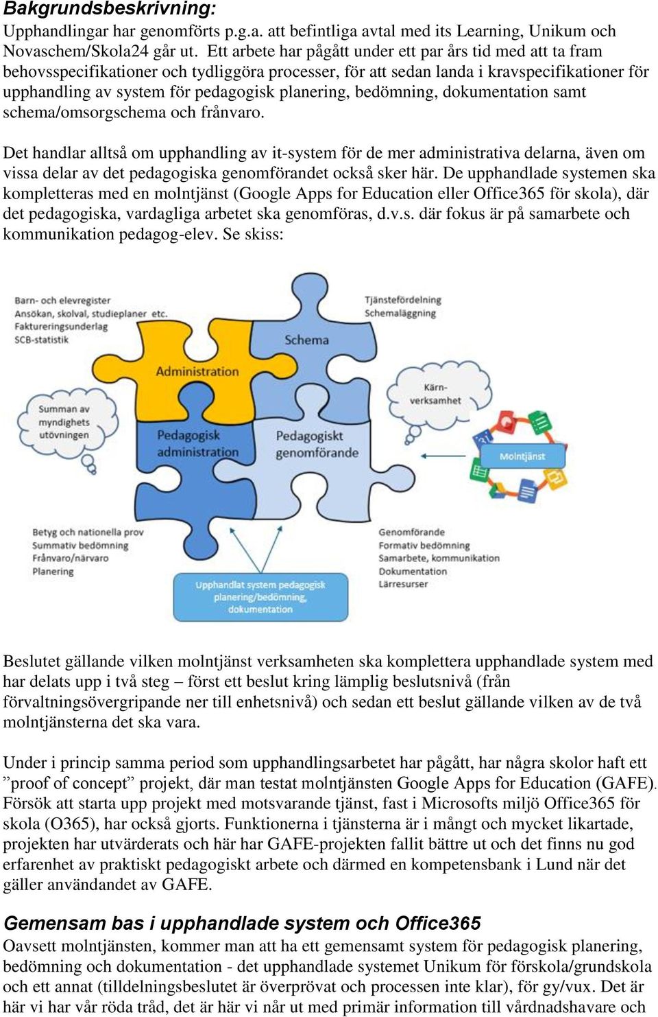 planering, bedömning, dokumentation samt schema/omsorgschema och frånvaro.