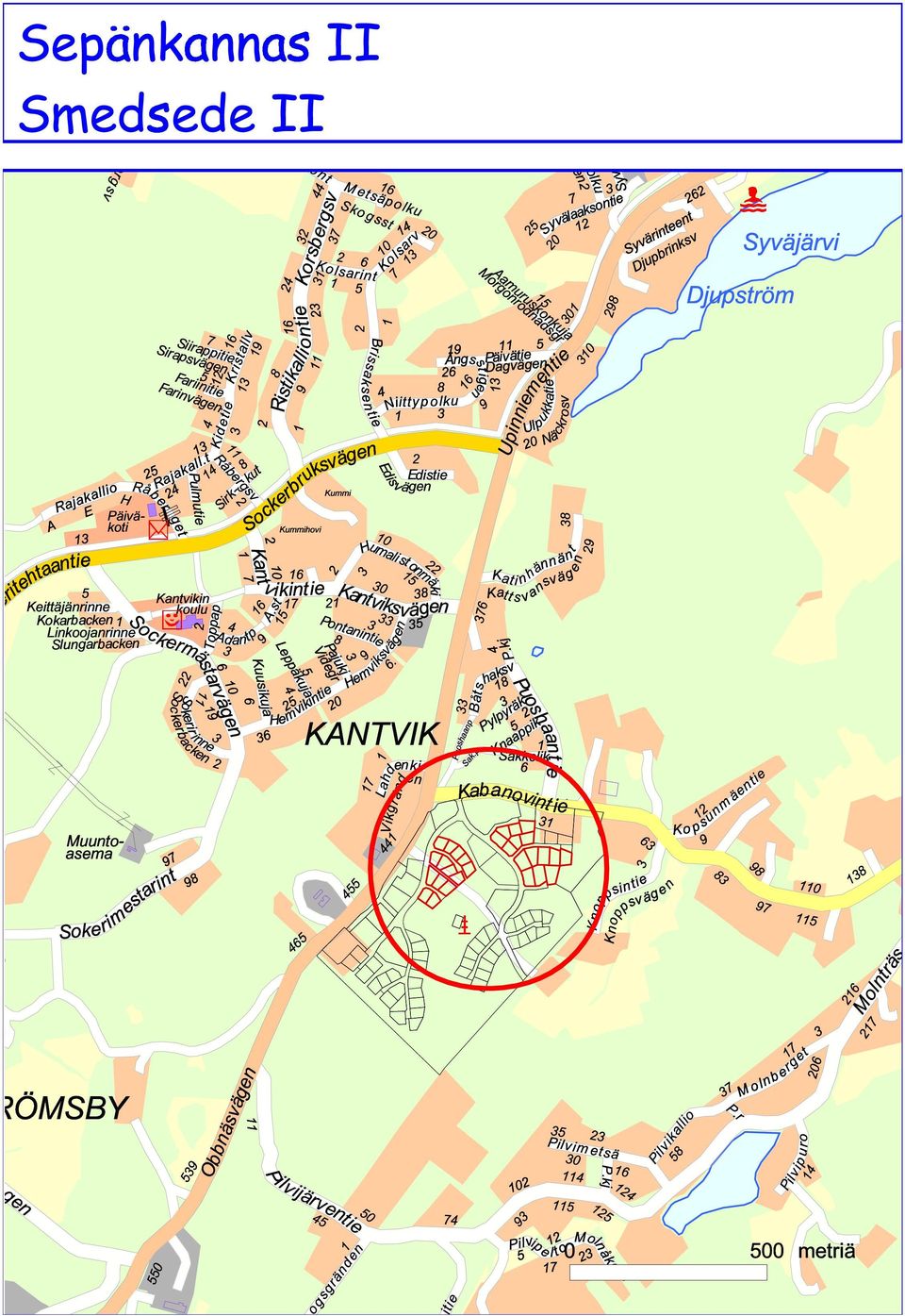 p a r r n i k Pilvikallio Lahdenkj Knoppsintie Humalistonmä i Niittypolku Ko psunm äentie Leppäkuja Metsäpolku Kati nhännän t Ulpukkatie Päivätie Syvärinteent Pilv ipe l to Pilvip uro Linkoojanrinne