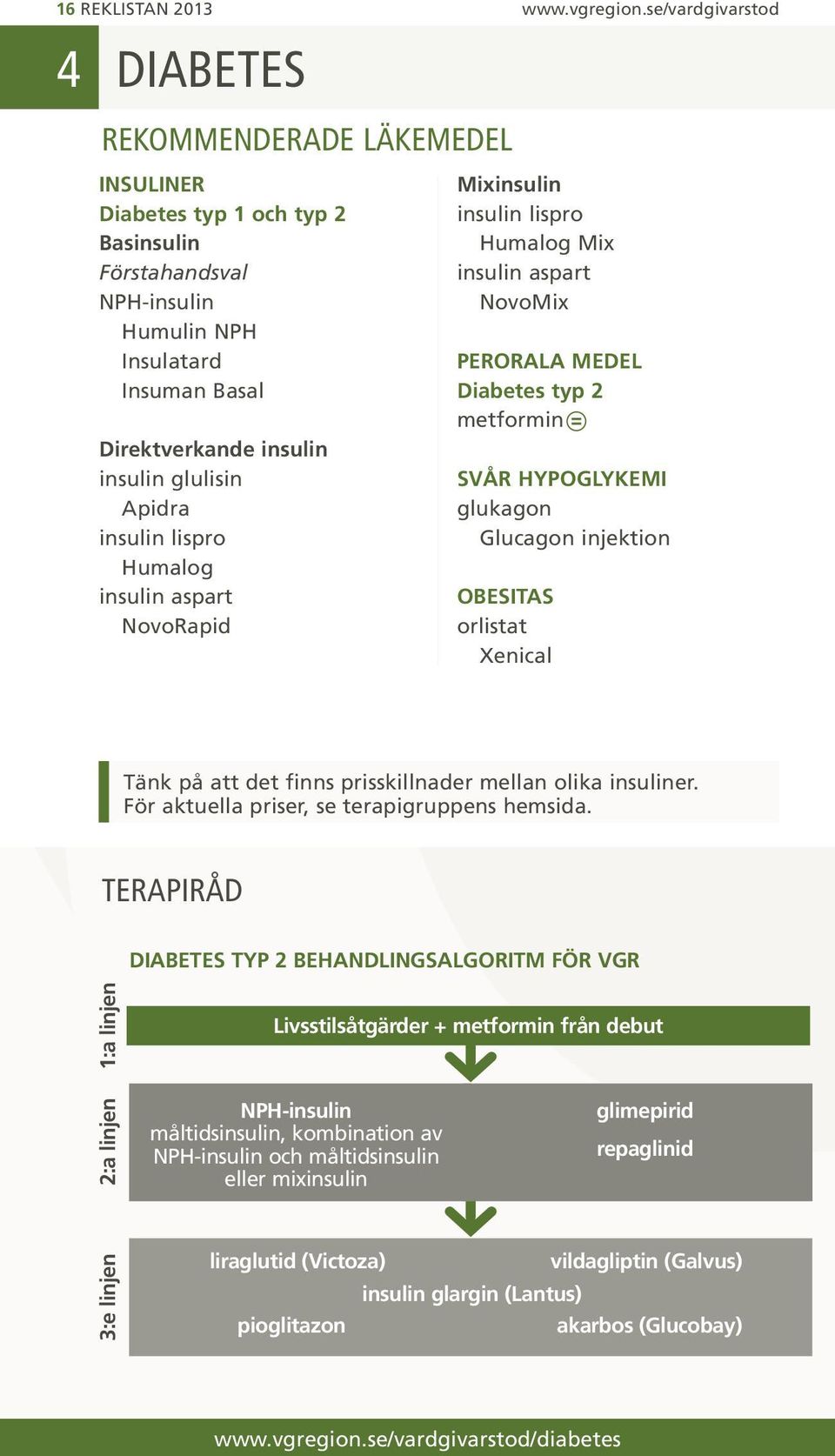 glulisin Apidra insulin lispro Humalog insulin aspart NovoRapid Mixinsulin insulin lispro Humalog Mix insulin aspart NovoMix Perorala medel Diabetes typ 2 metformin Svår Hypoglykemi glukagon Glucagon