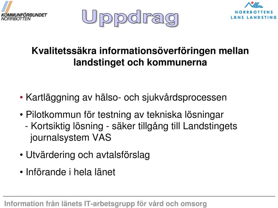 tekniska lösningar - Kortsiktig lösning - säker tillgång till