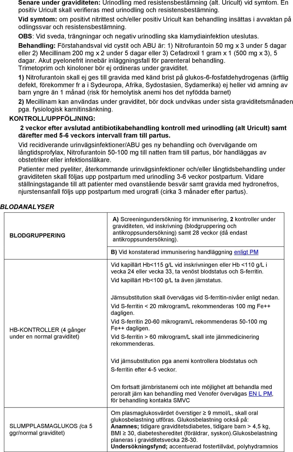 OBS: Vid sveda, trängningar och negativ urinodling ska klamydiainfektion uteslutas.