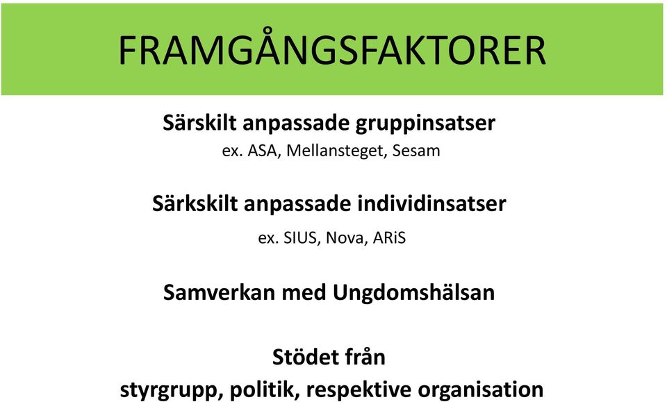individinsatser ex.