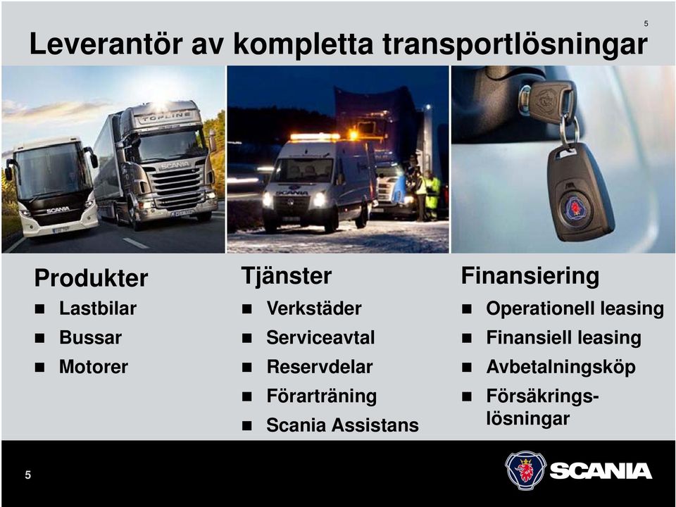 Serviceavtal Motorer Reservdelar Förarträning Scania