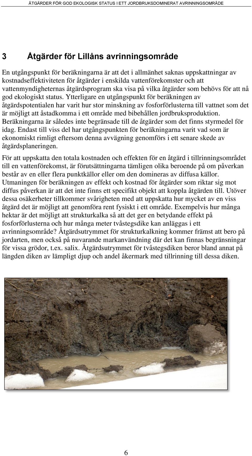 Ytterligare en utgångspunkt för beräkningen av åtgärdspotentialen har varit hur stor minskning av fosforförlusterna till vattnet som det är möjligt att åstadkomma i ett område med bibehållen
