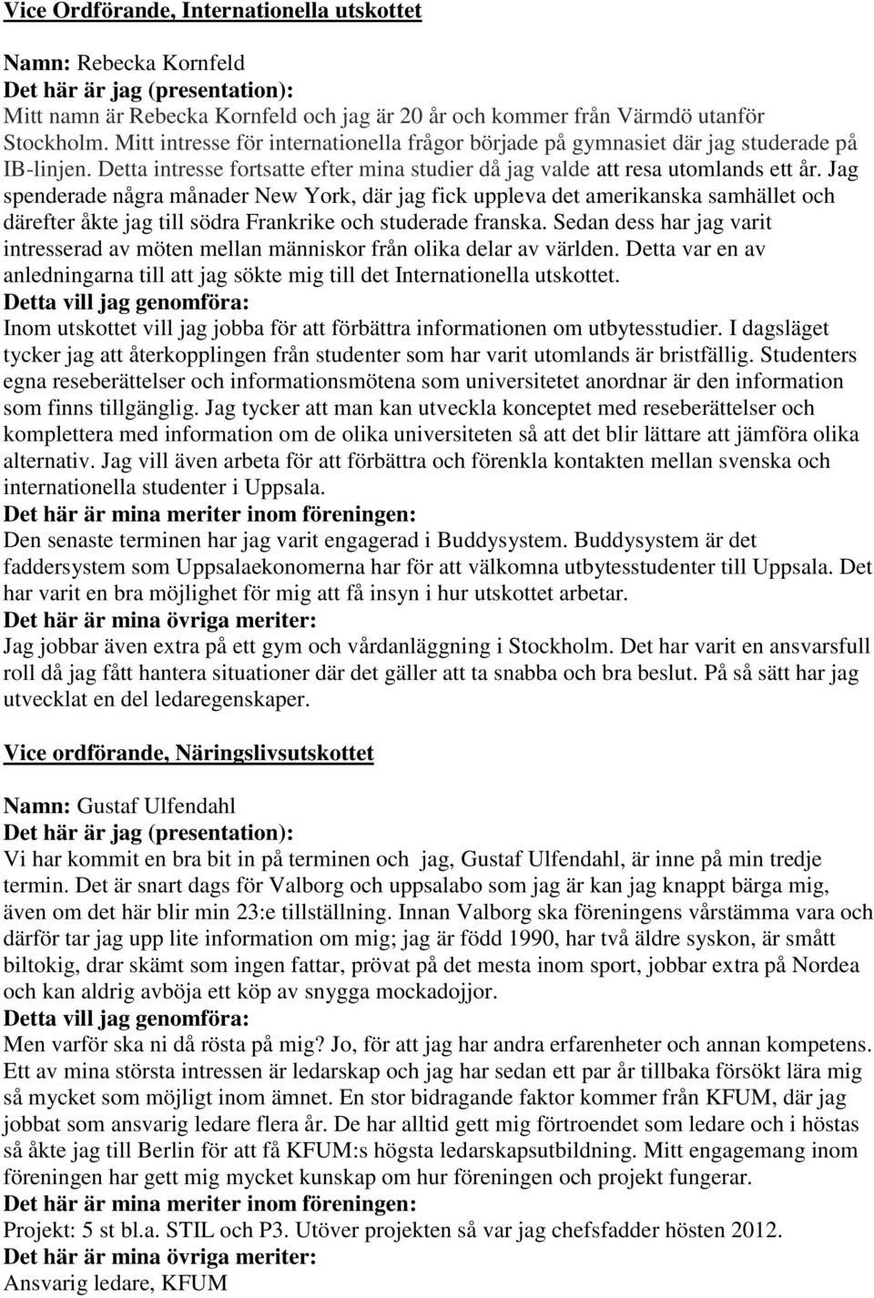 Jag spenderade några månader New York, där jag fick uppleva det amerikanska samhället och därefter åkte jag till södra Frankrike och studerade franska.