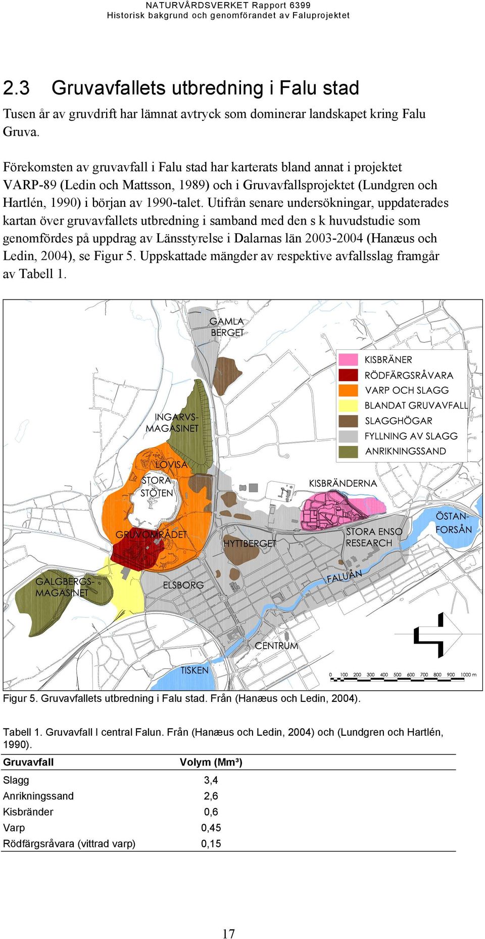 Utifrån senare undersökningar, uppdaterades kartan över gruvavfallets utbredning i samband med den s k huvudstudie som genomfördes på uppdrag av Länsstyrelse i Dalarnas län 2003-2004 (Hanæus och