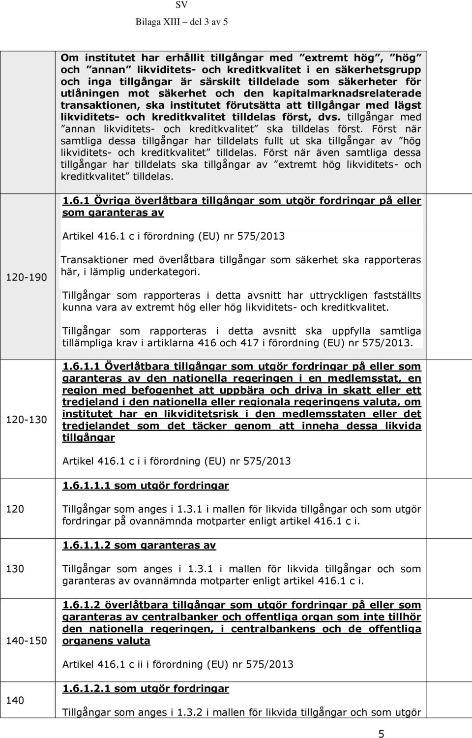 tillgångar med annan likviditets- och kreditkvalitet ska tilldelas först. Först när samtliga dessa tillgångar har tilldelats fullt ut ska tillgångar av hög likviditets- och kreditkvalitet tilldelas.