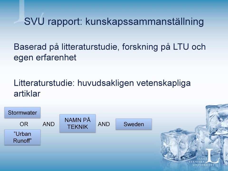 erfarenhet Litteraturstudie: huvudsakligen