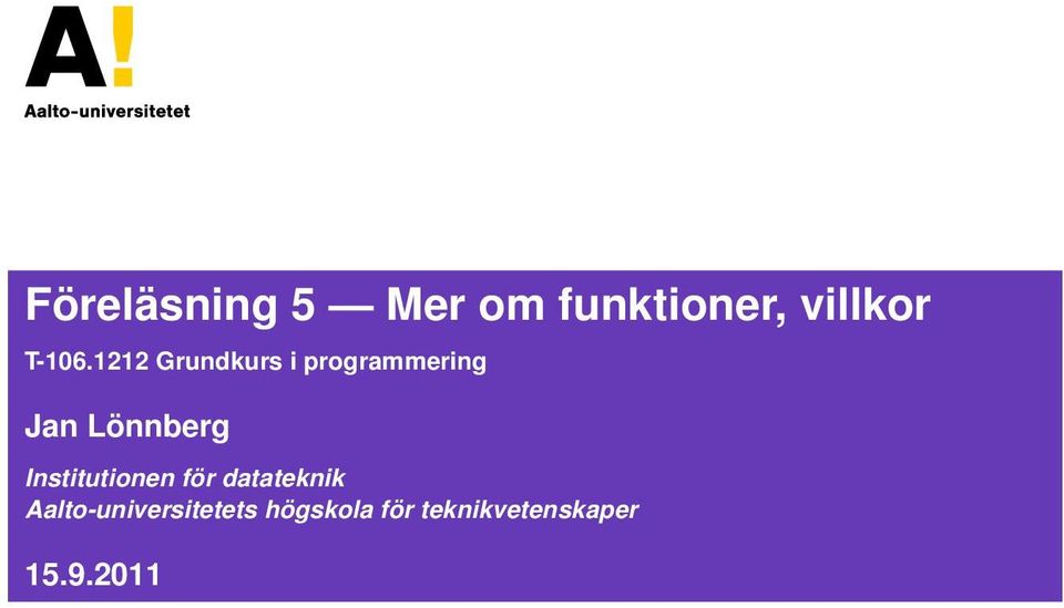 Institutionen för datateknik