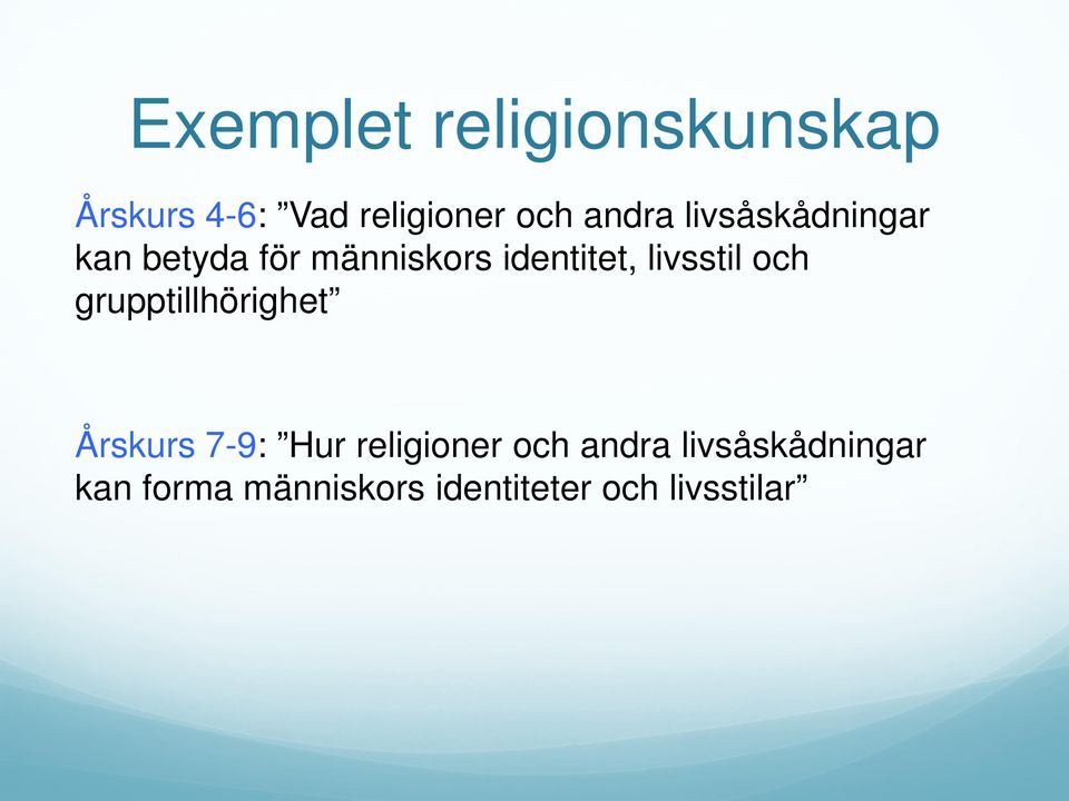 livsstil och grupptillhörighet Årskurs 7-9: Hur religioner och