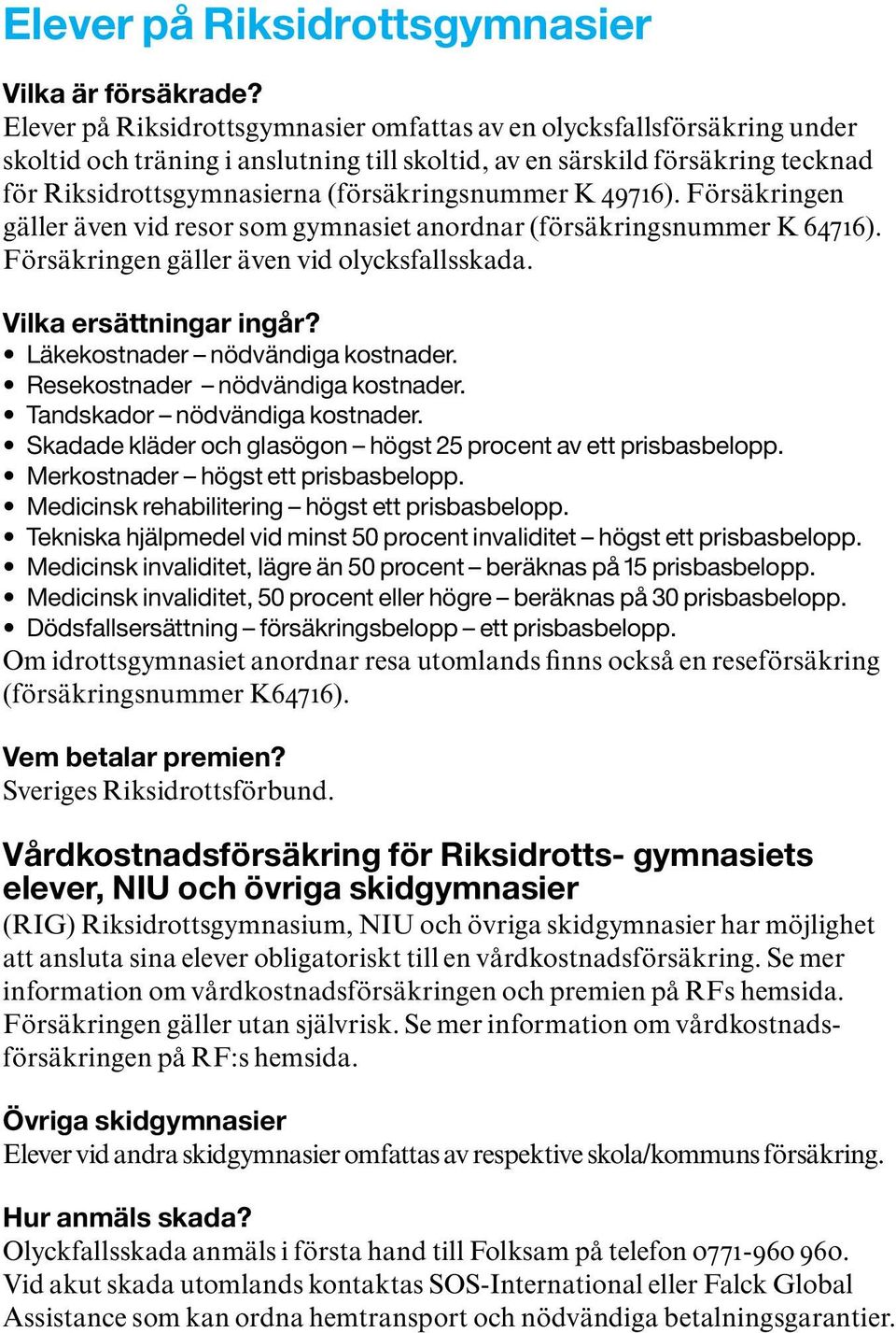 Svenska Skidförbundet Försäkringsinformation - PDF Free Download